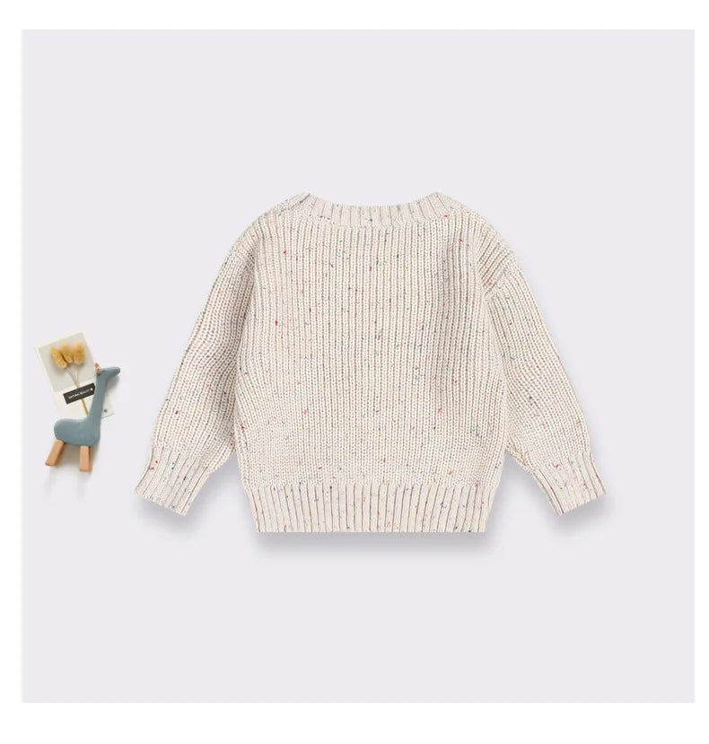 Personalized Name Newborn Baby Girl Boy Knitted Long Sleeve Autumn Winter Sweater Solid Loose Pullover Casual Tops Kids Clothes