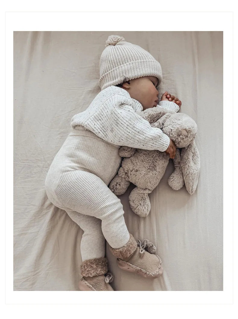 Personalized Name Newborn Baby Girl Boy Knitted Long Sleeve Autumn Winter Sweater Solid Loose Pullover Casual Tops Kids Clothes