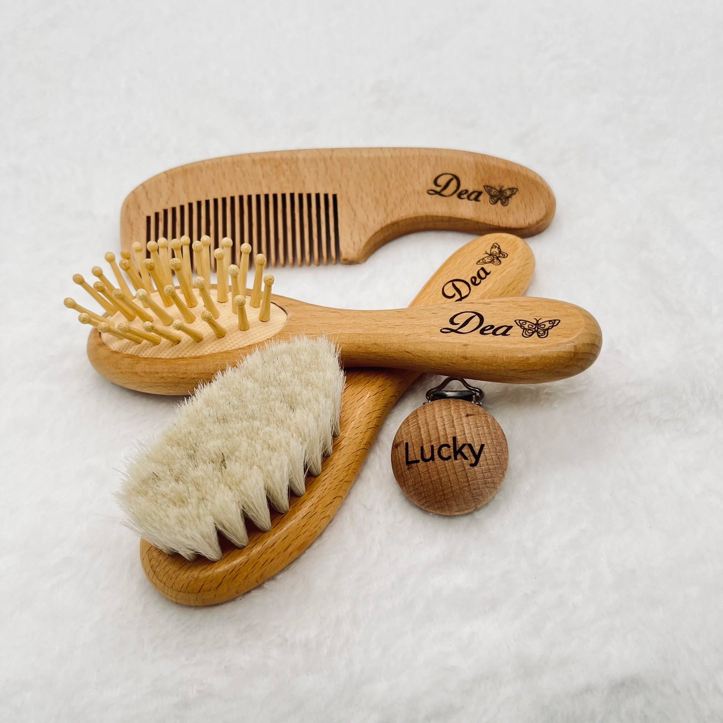 Personalized Wooden Baby Brush Custom Name Baby Wool Comb New Born Hair Brush Infant Head Massager Bath Brush Comb for Kids