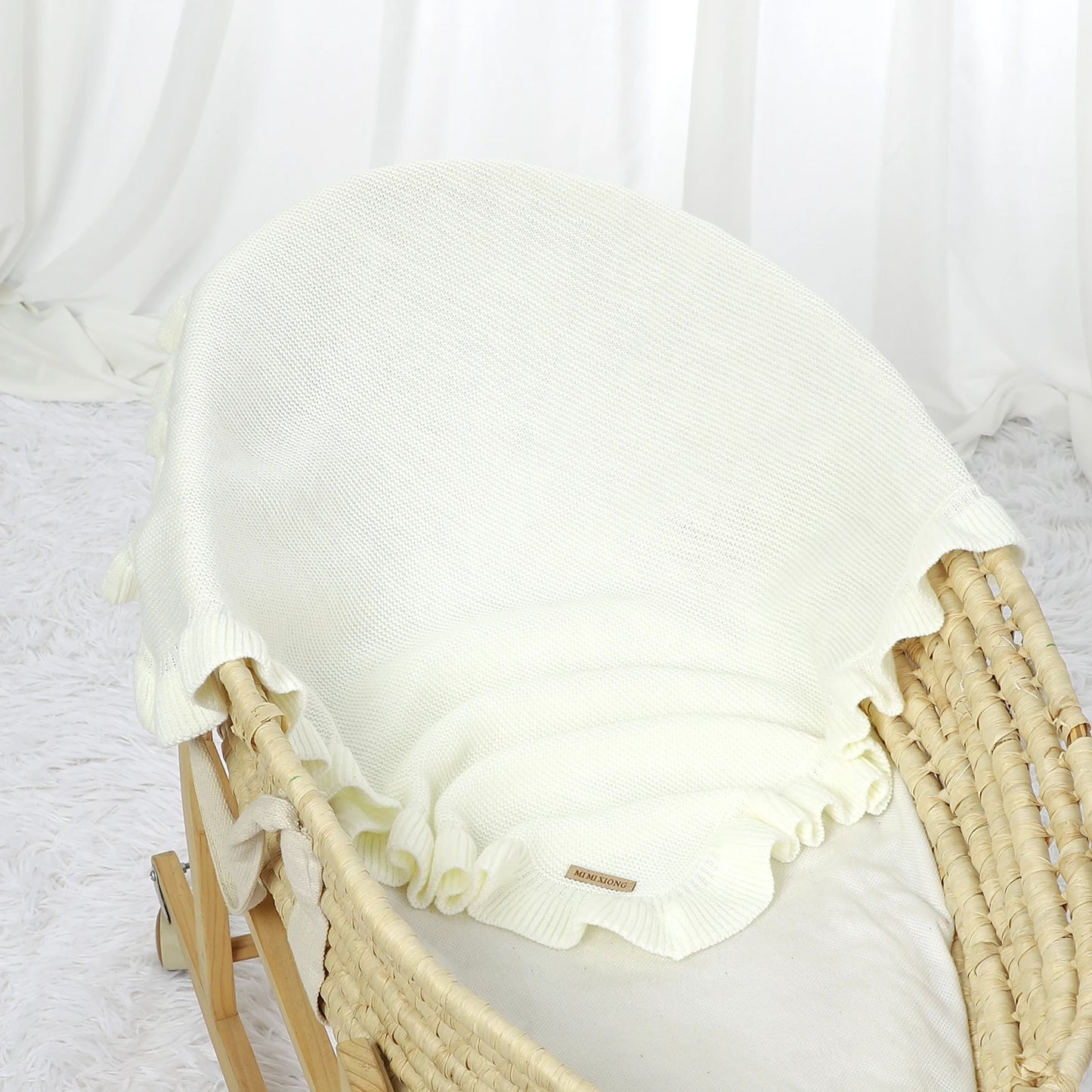 Newborn Knit Blanket Organic Milk Frill Blankets Crochet Wool Blanket Baby Bath Towel Cobertor Bebe Muslin Swaddle