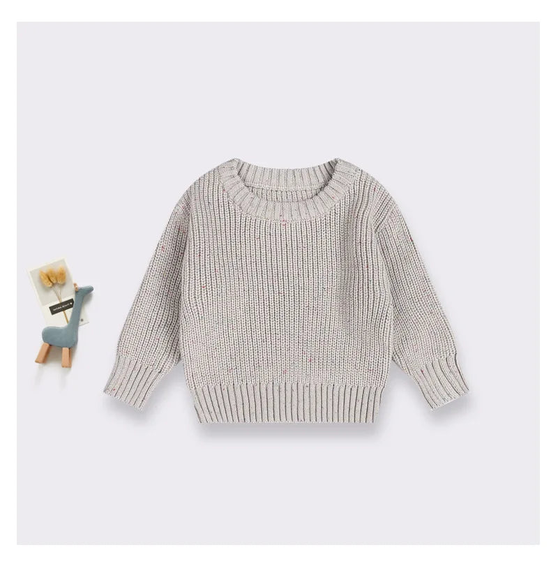 Personalized Name Newborn Baby Girl Boy Knitted Long Sleeve Autumn Winter Sweater Solid Loose Pullover Casual Tops Kids Clothes