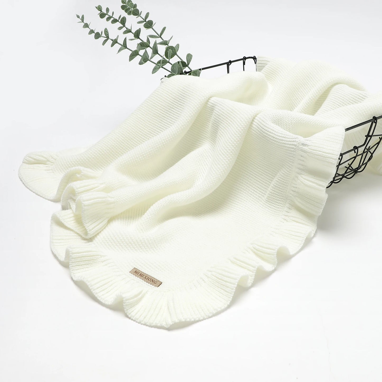 Newborn Knit Blanket Organic Milk Frill Blankets Crochet Wool Blanket Baby Bath Towel Cobertor Bebe Muslin Swaddle