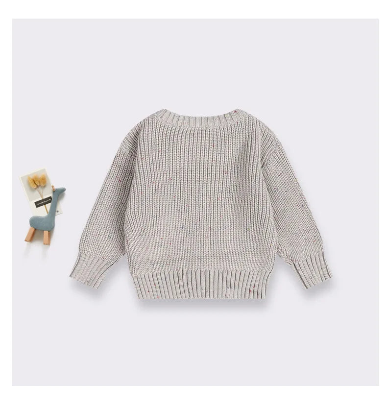 Personalized Name Newborn Baby Girl Boy Knitted Long Sleeve Autumn Winter Sweater Solid Loose Pullover Casual Tops Kids Clothes